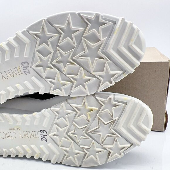 Jimmy Choo Seattle Floral Lace Mesh Trainers Sneaker Black Leather EU 39 US 9 - Picture 11 of 12